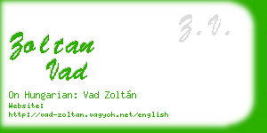zoltan vad business card